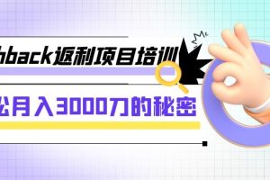 cashback返利项目培训：轻松月入3000刀的秘密（8节课）