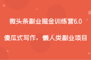 微头条副业掘金训练营6.0，傻瓜式写作，懒人类副业项目