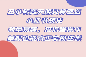 丑小鸭变天鹅女神塑造小红书玩法，简单易懂，按流程操作，草根也能真正实现逆袭