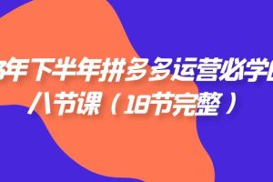 2023年下半年拼多多·运营必学的八节课（18节完整）