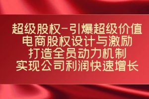 超级股权-引爆超级价值：电商股权设计与激励：打造全员动力机制 实现快速增长