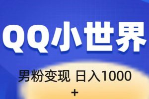 流量巨大的男粉项目新玩法，在QQ小世界里引流，一部手机即可操作，一天1000+