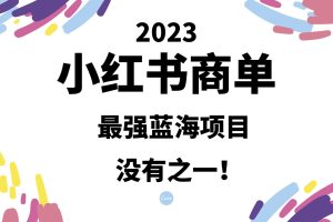 小红书商单，2023最强蓝海项目，没有之一！