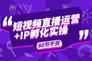 短视频直播运营+IP孵化实战：80节干货实操分享