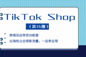 TikTok Shop 本土+跨境双店带货训练营，出海抢占全球新流量，一店卖全球（第16期）