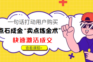 点石成金“卖点炼金术”一句话打动用户购买，快速激活成交！