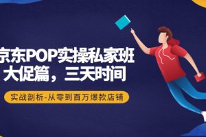 京东POP实操私家班：大促篇，3天时间，实战剖析-从零到百万爆款店铺（无水印）