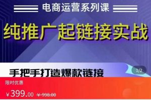 拼多多纯推广起链接实战课：理解起链接底层逻辑，多种推广玩法实战