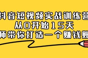 抖音短视频实战训练营，从0开始15天老师带你打造一个赚钱账号