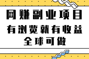 2022最新网赚副业项目，有浏览就有收益，全球可做【视频教程】