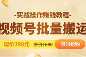 视频号批量运营实战教程，让你一天创作100个高质量视频，日引5W+流量