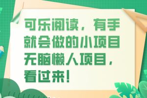 可乐阅读，有手就会做的小项目，无脑懒人项目